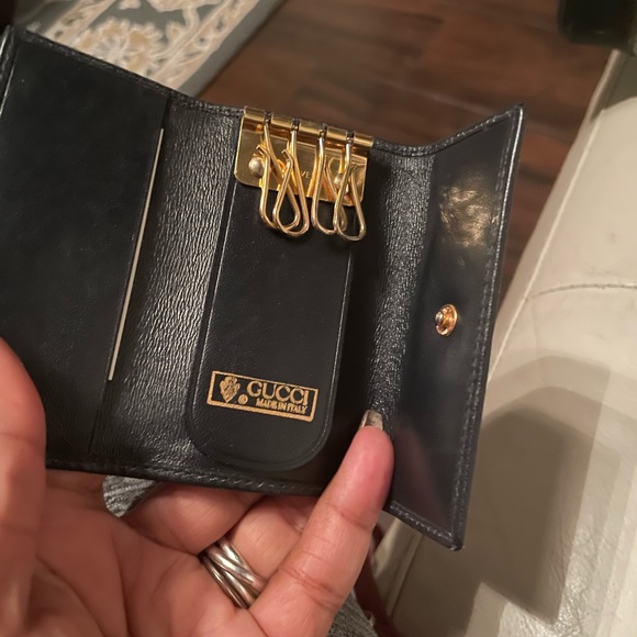 Gucci hand bag wallet and key holder Navy Blue Micro G. - Picture 14 of 14